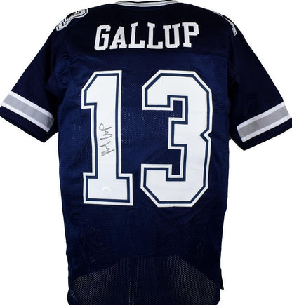 Michael Gallup Autographed Blue Custom Jersey