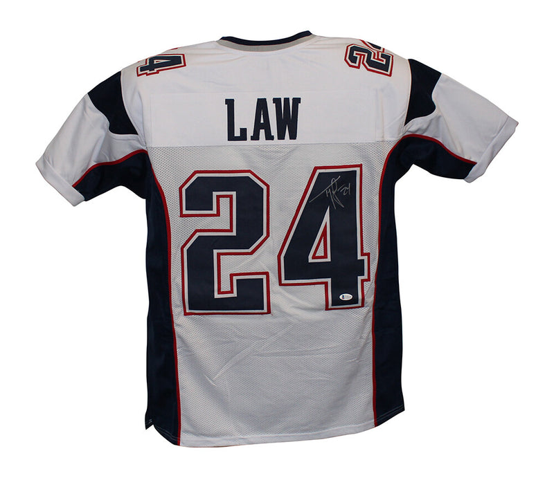 Ty Law Signed New England Patriots Custom Football Jersey BAS