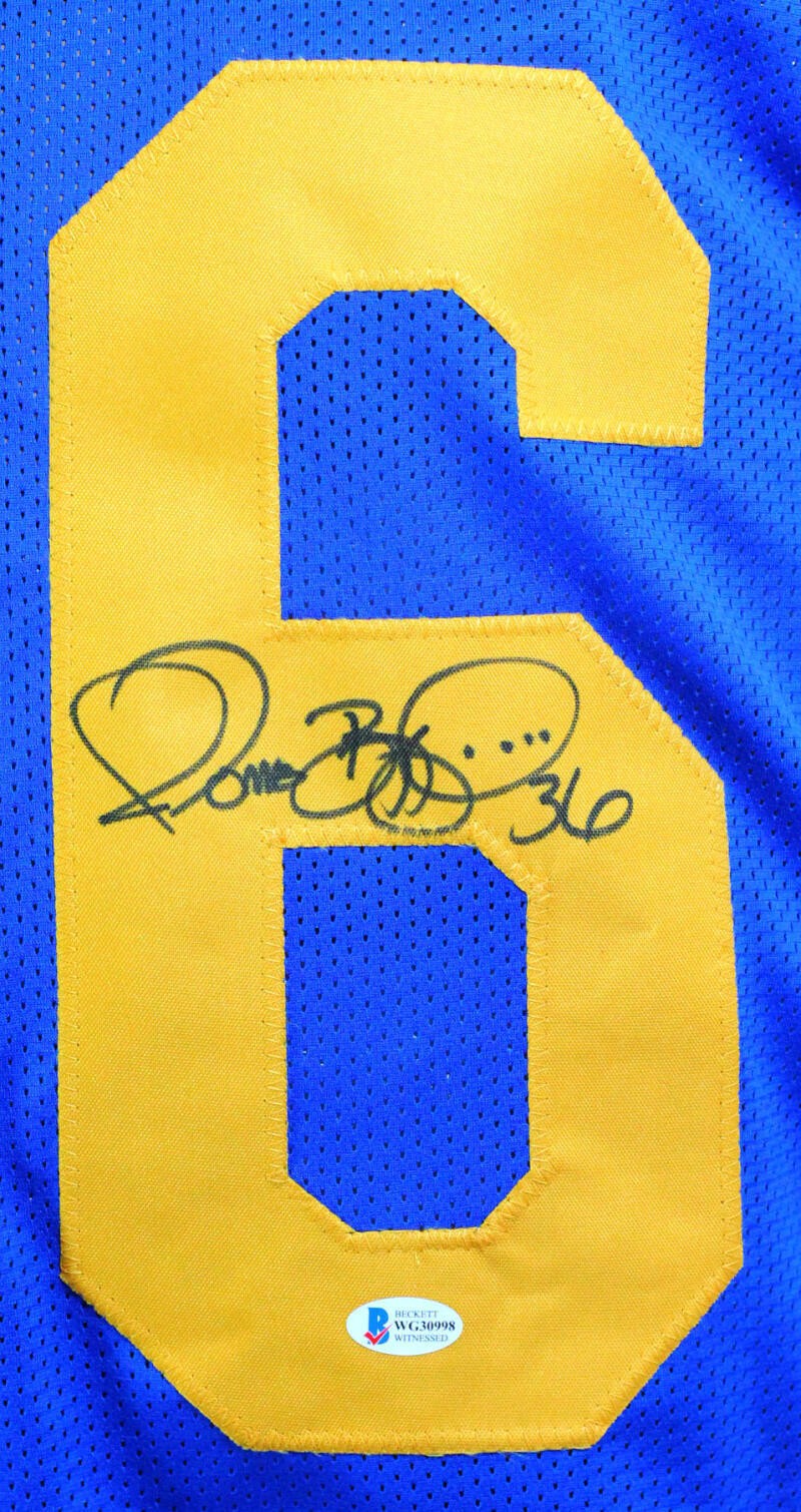 Jerome Bettis Autographed Blue and Yellow Custom Football Jersey