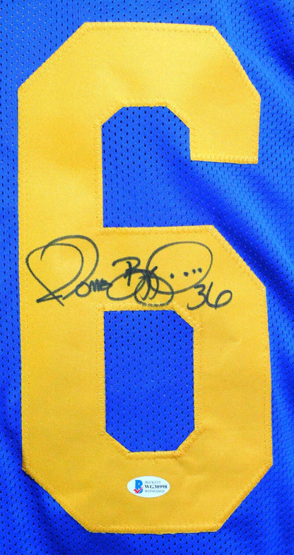 Jerome Bettis Autographed Blue and Yellow Custom Football Jersey