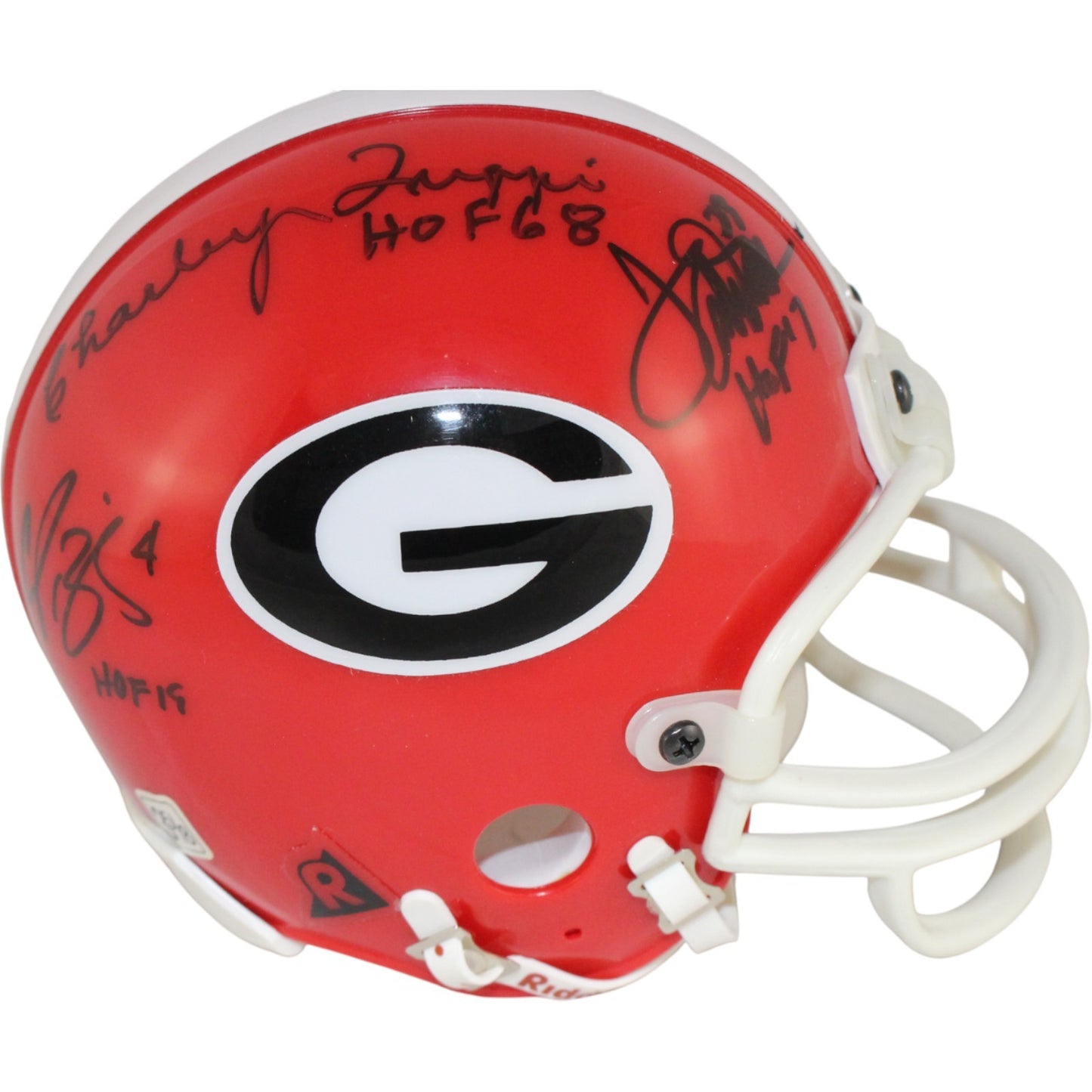 Terrell Davis, Champ Bailey & Charley Trippi Signed Georgia Mini Helmet