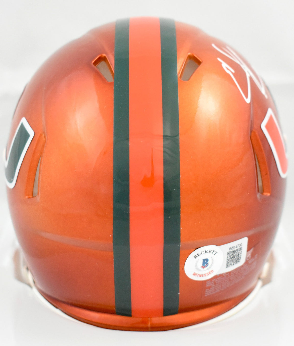 Ed Reed Autographed Miami Hurricanes Flash Speed Mini Helmet