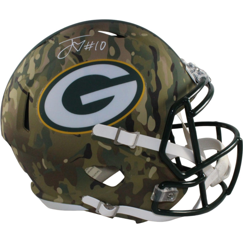 Jordan Love Signed Green Bay Packers Full Size Camo Helmet