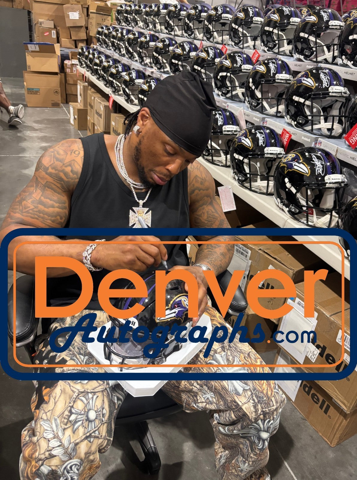 Derrick Henry Autographed Baltimore Ravens Midi Helmet