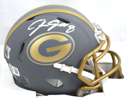 Josh Jacobs Autographed Green Bay Packers Slate Speed Mini Helmet