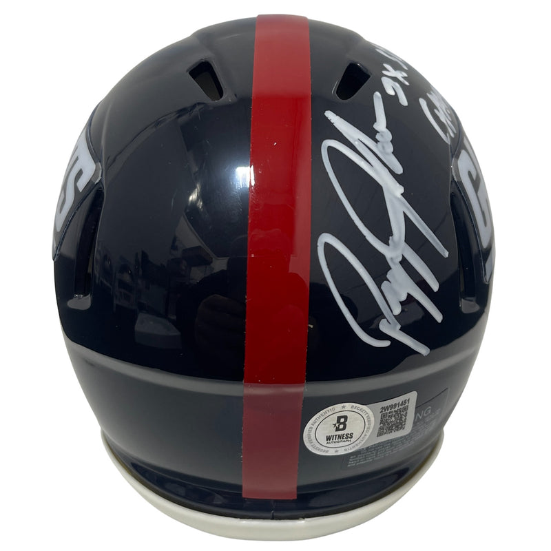 Pepper Johnson Signed New York Giants Throwback Mini Helmet (2x SB Champs) BAS