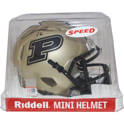 Aidan O'Connell Signed Purdue Boilermakers Gold Mini Helmet (BAS)