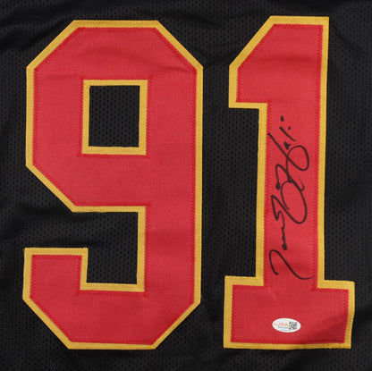 Tamba Hali Autographed Kansas City Chiefs Black Custom Jersey