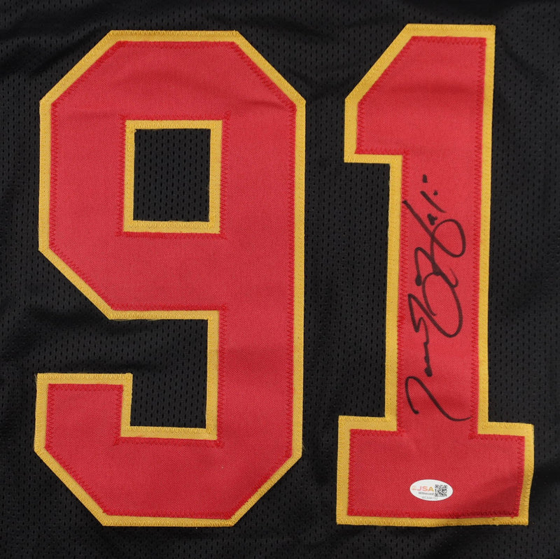 Tamba Hali Autographed Kansas City Chiefs Black Custom Jersey