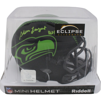 Steve Largent Signed Seattle Seahawks Salute to Service Mini Helmet BAS