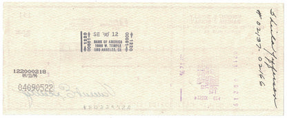 Vin Scully Signed 1990 First Interstate Bank Personal Check