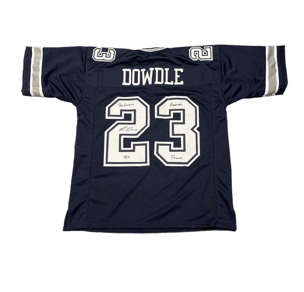 Rico Dowdle Signed Dallas Cowboys Custom Jersey (Beckett COA)