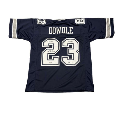 Rico Dowdle Signed Dallas Cowboys Custom Jersey (Beckett COA)