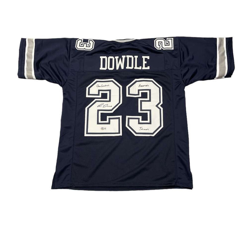 Rico Dowdle Signed Dallas Cowboys Custom Jersey (Beckett COA)