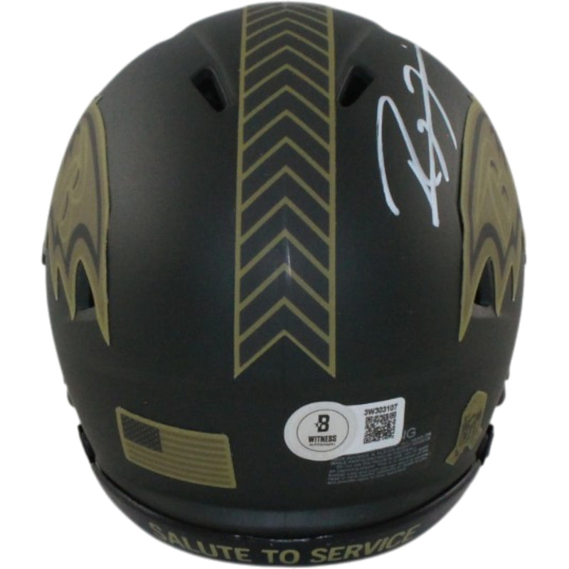 Ray Lewis Baltimore Ravens Autographed 2025 Salute to Service Mini Helmet