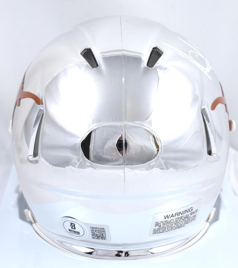 Vince Young Signed Texas Longhorns Chrome Speed Mini Helmet