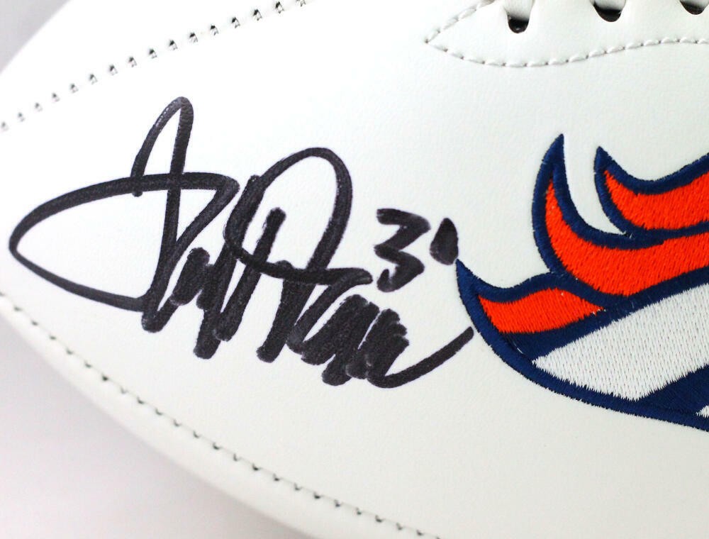 Terrell Davis Signed Denver Broncos Black Logo Football with SB MVP Inscription
