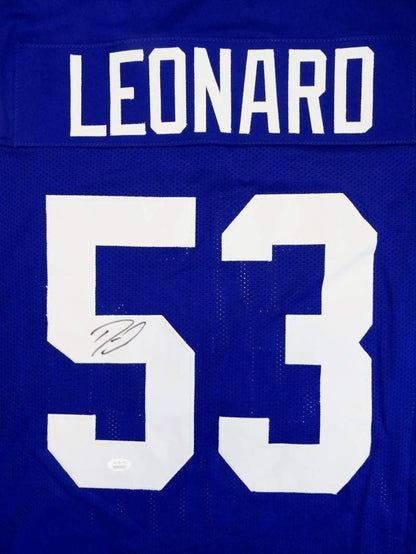 Darius Leonard Autographed Indianapolis Colts Custom Blue Jersey