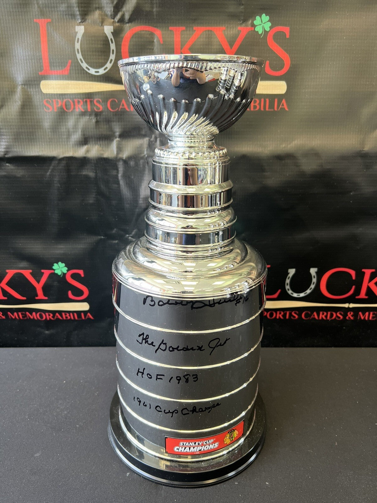 Bobby Hull Autographed Chicago Blackhawks 14" Mini Stanley Cup PSA COA