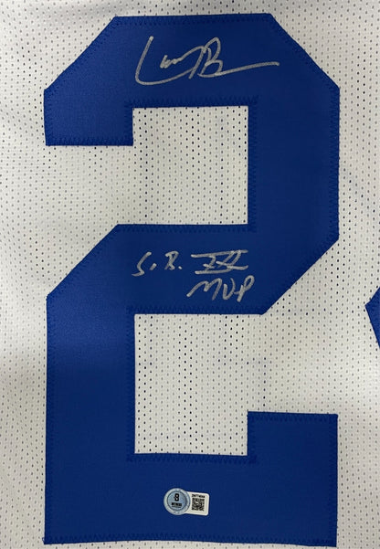 Larry Brown Signed Dallas Cowboys Custom Jersey (SB XXX MVP) Beckett