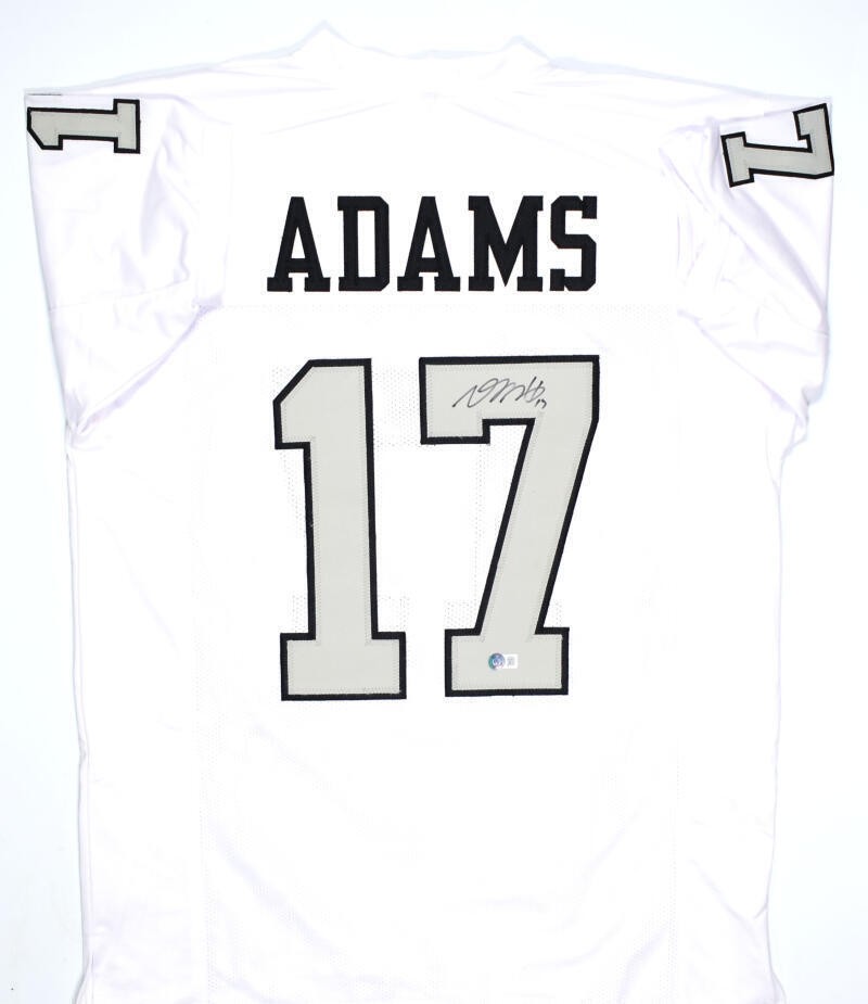 Davante Adams Signed White and Gray Custom Jersey