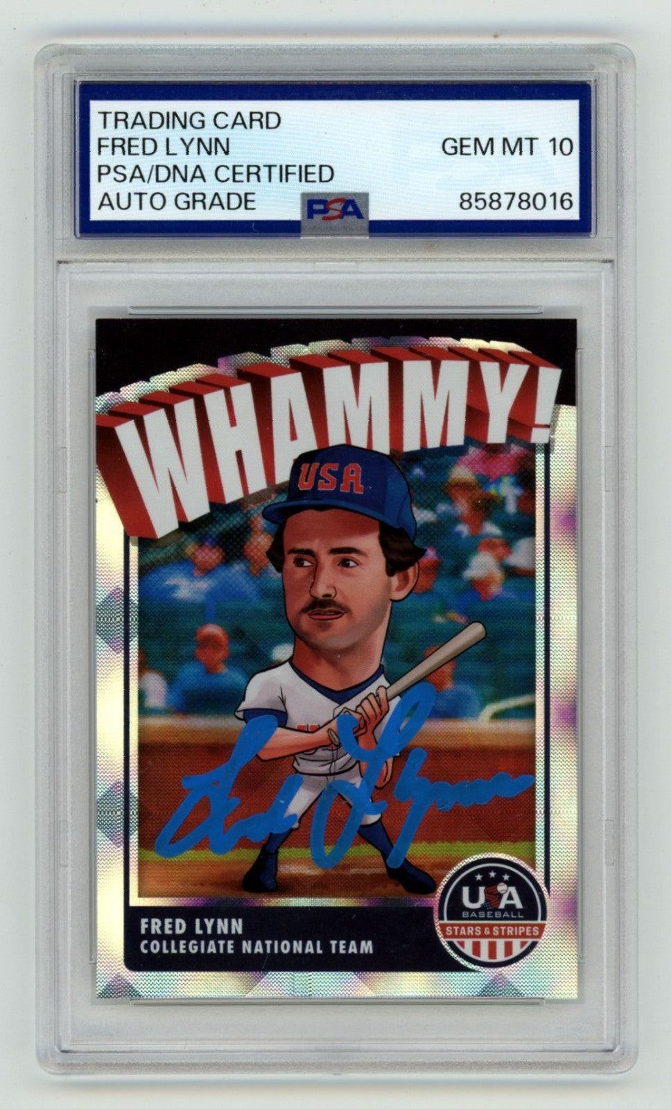 Fred Lynn Signed 2022 Panini Stars & Stripes Whammy! Card PSA 10 Auto