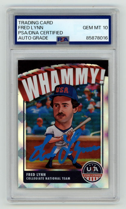 Fred Lynn Signed 2022 Panini Stars & Stripes Whammy! Card PSA 10 Auto