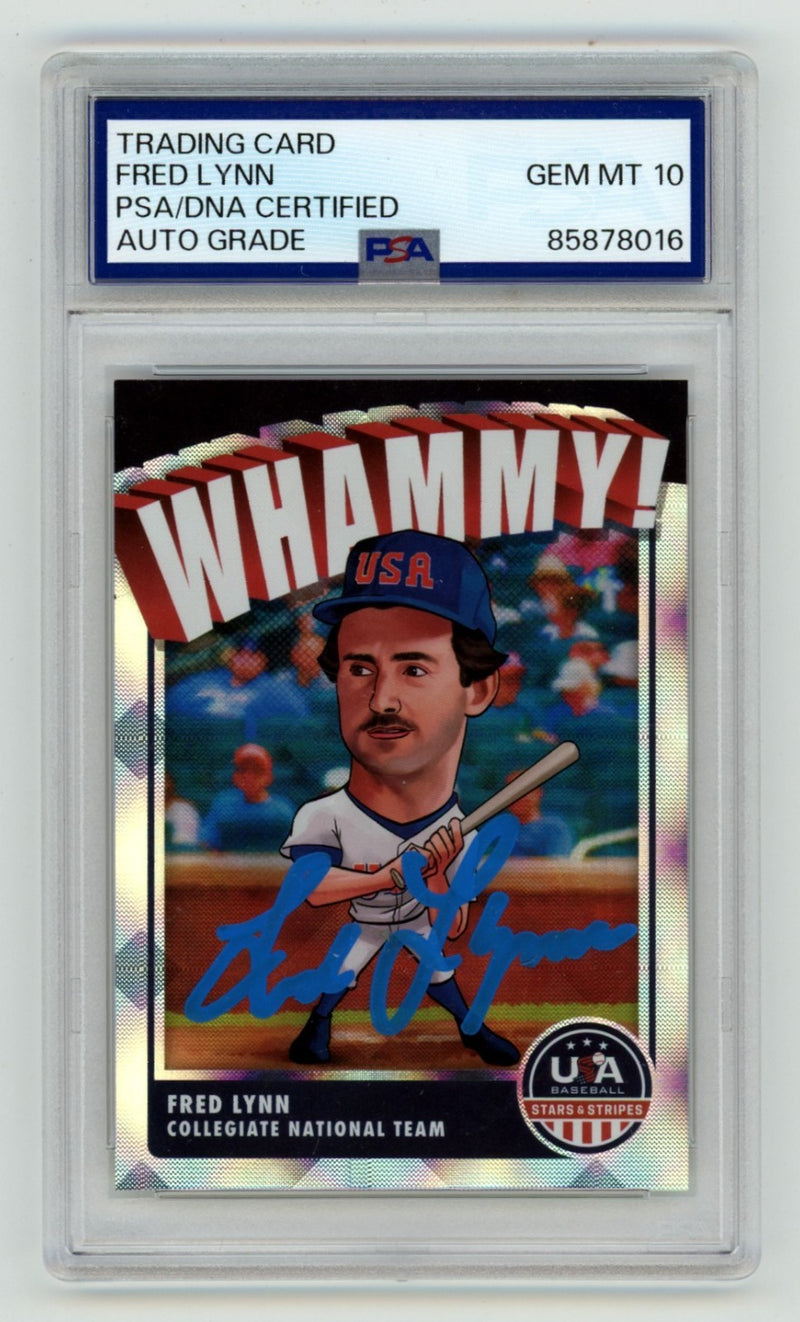 Fred Lynn Signed 2022 Panini Stars & Stripes Whammy! Card PSA 10 Auto
