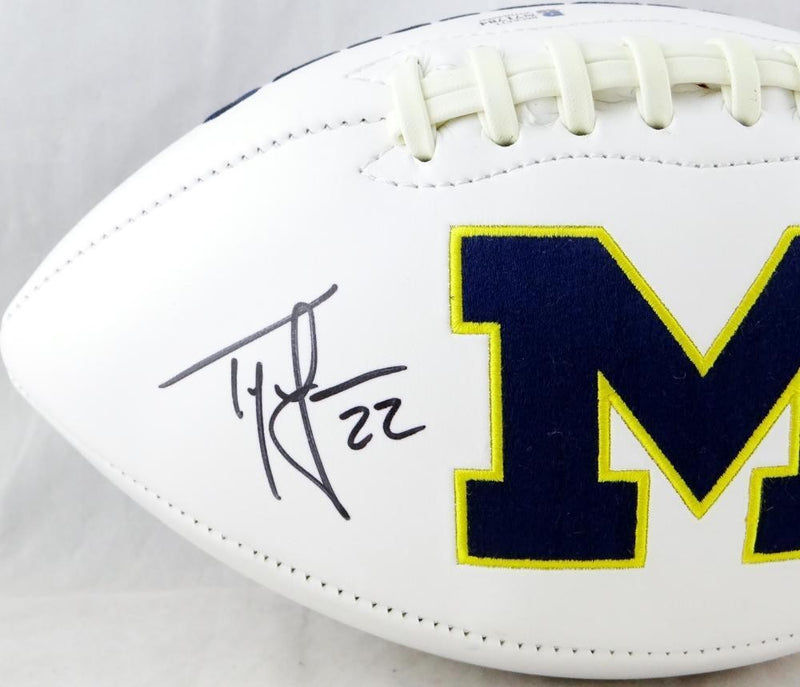 Ty Law Signed Michigan Wolverines Logo Football