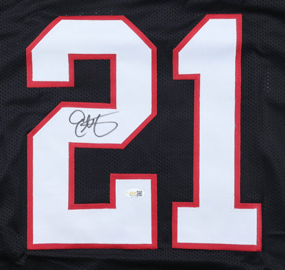 Eric Metcalf Autographed Atlanta Falcons Black Custom Jersey