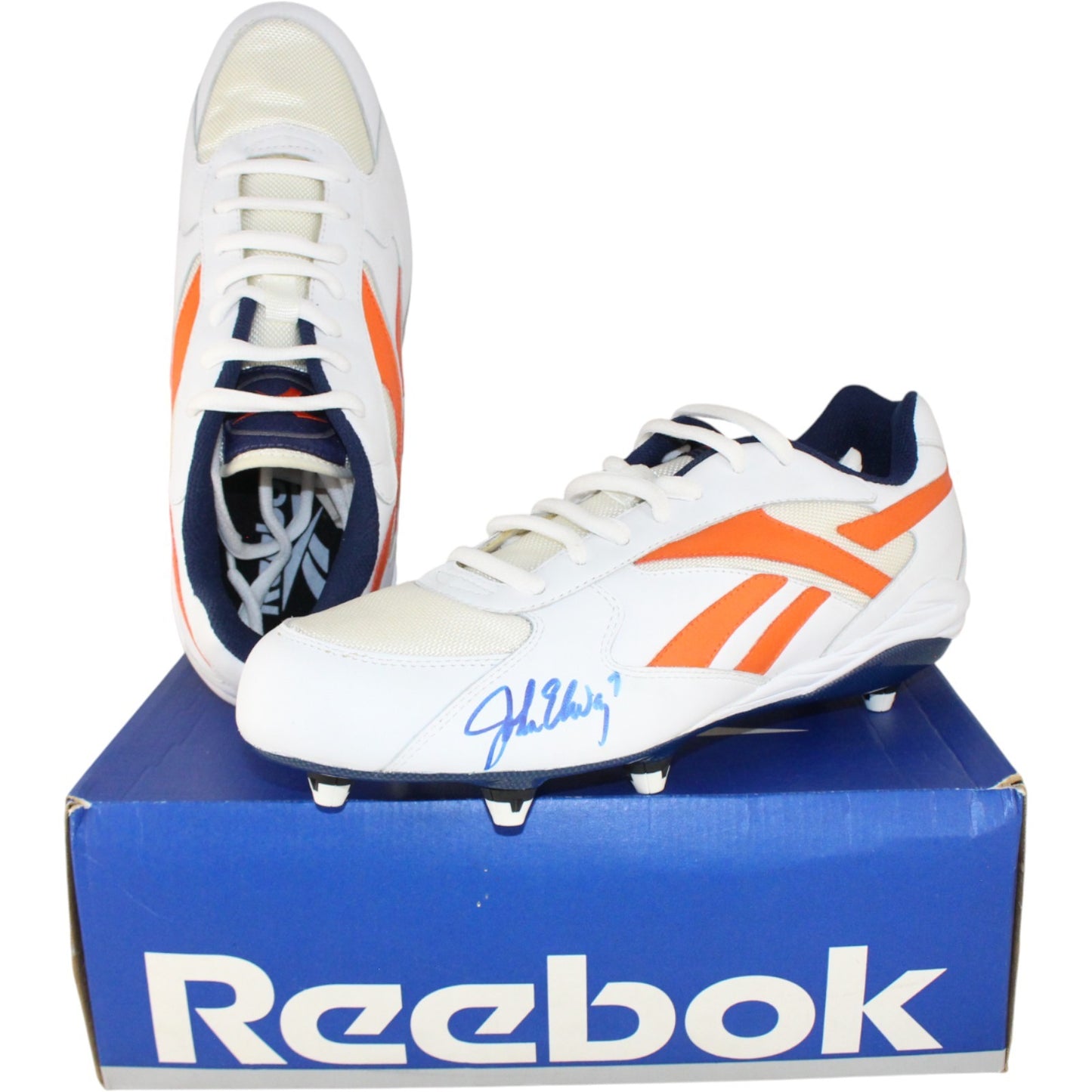 John Elway Signed Denver Broncos Game Issued 1997 Reebok Cleats