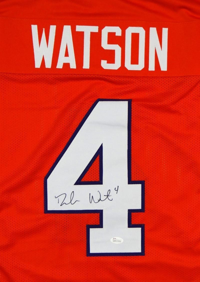 Deshaun Watson Signed Orange Clemson Style Custom Jersey