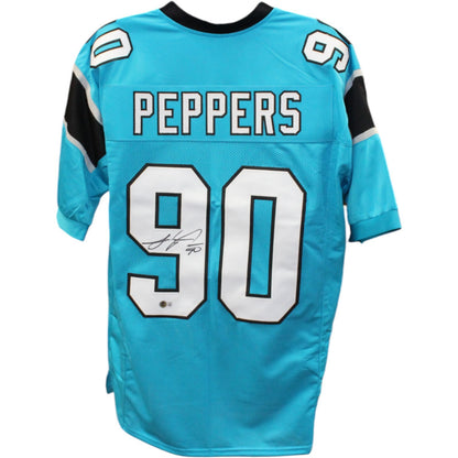 Julius Peppers Signed Pro Style Blue Football Jersey (Beckett)
