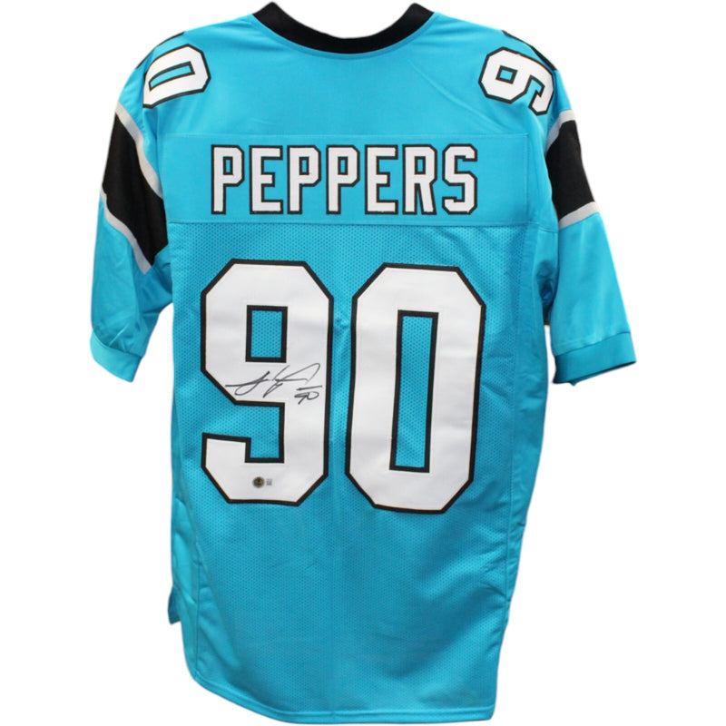 Julius Peppers Signed Pro Style Blue Football Jersey (Beckett)