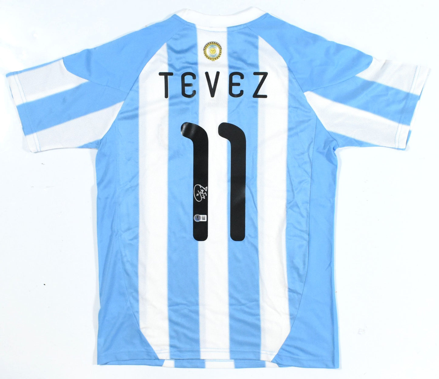 Carlos Tevez Autographed Argentina National Team Jersey
