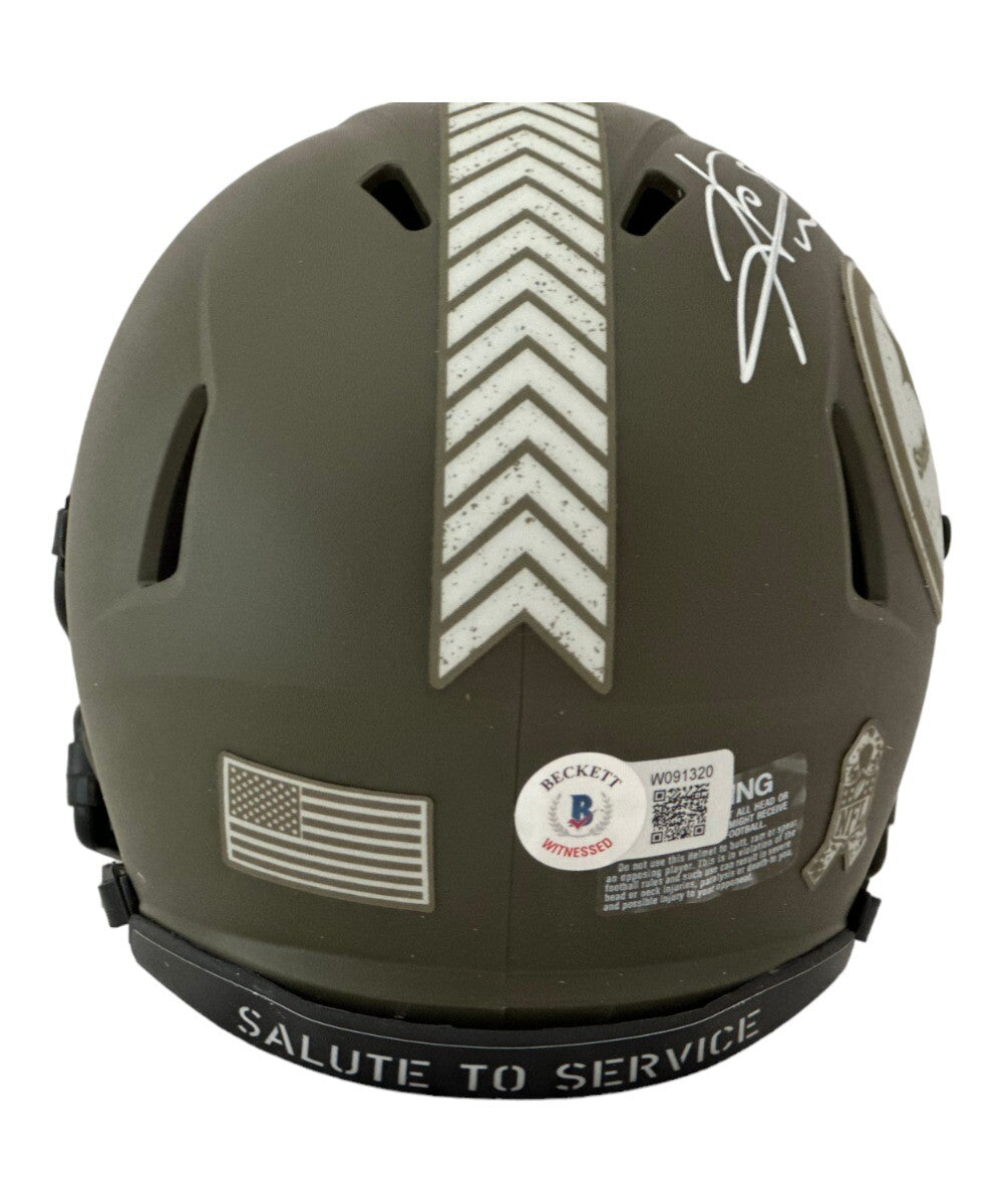 Hines Ward Pittsburgh Steelers Signed Salute to Service Mini Helmet BAS