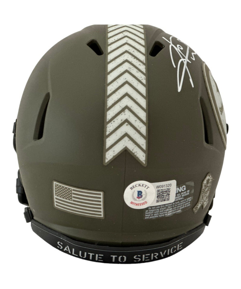 Hines Ward Pittsburgh Steelers Signed Salute to Service Mini Helmet BAS