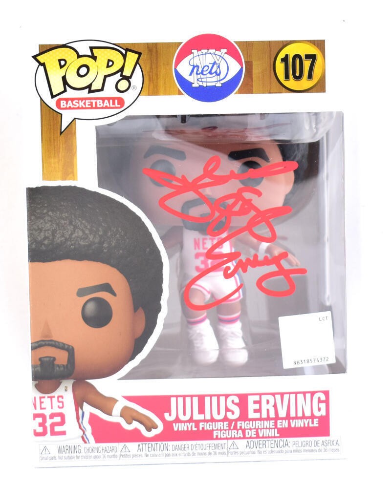 Julius Erving Signed New York Nets Funko Pop Figurine #107