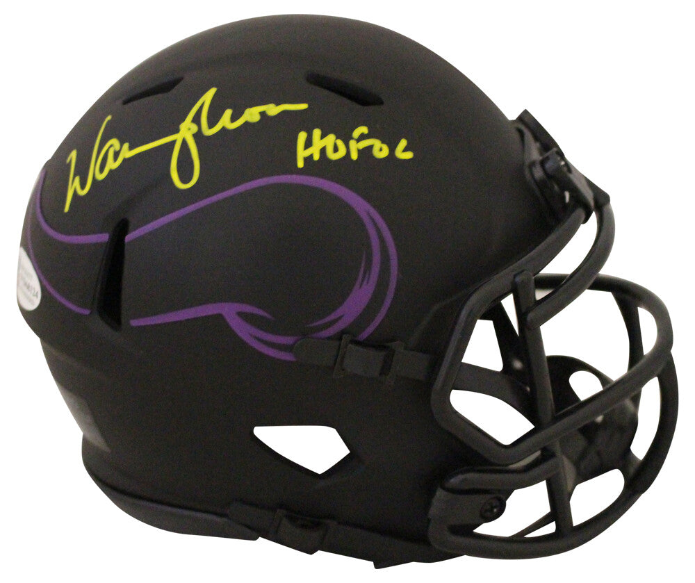 Warren Moon Minnesota Vikings Eclipse Mini Helmet HOF Autographed BAS