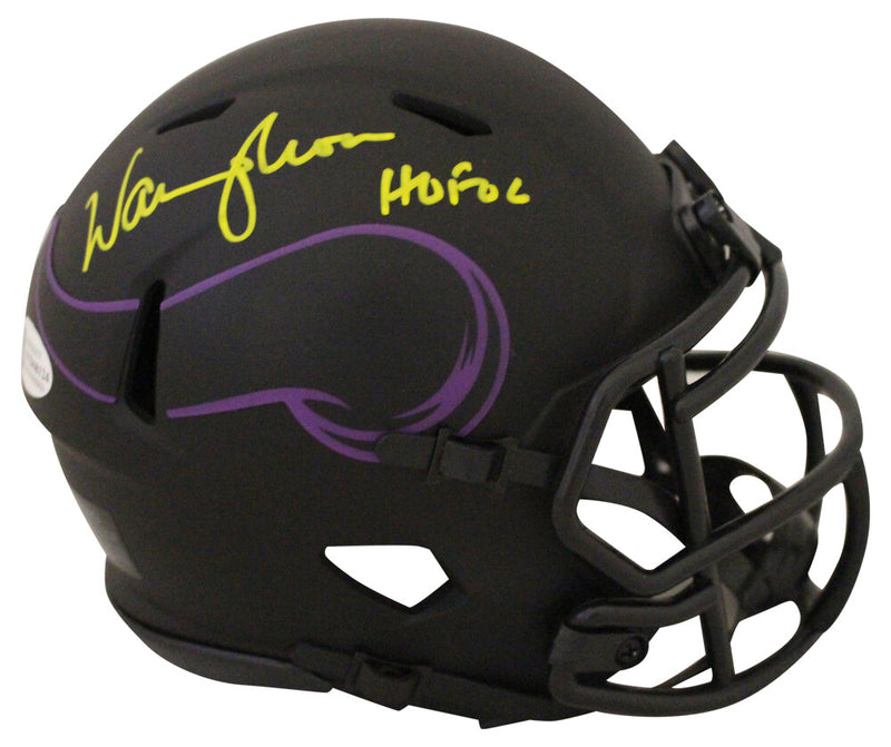 Warren Moon Minnesota Vikings Eclipse Mini Helmet HOF Autographed BAS