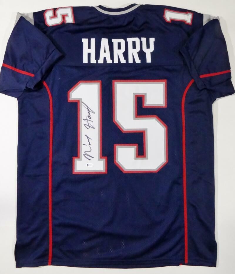 N'Keal Harry Signed Blue Custom Football Jersey