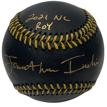 Jonathan India Autographed 2021 NL ROY Black ROMLB Baseball (PSA)