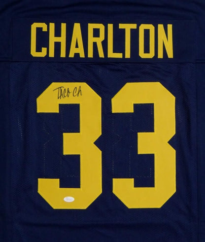 Taco Charlton Signed Navy Blue Custom Football Jersey