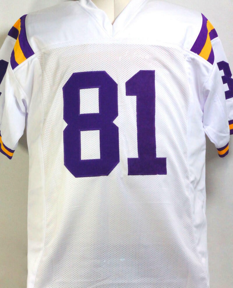 Thaddeus Moss Autographed White Custom College-Style Football Jersey