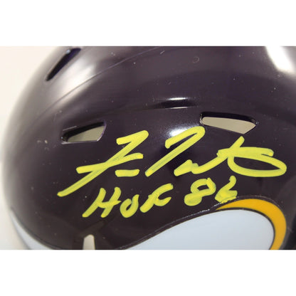 Fran Tarkenton Signed Minnesota Vikings Throwback Mini Helmet - HOF 86