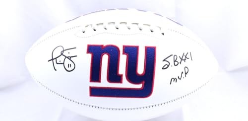 Phil Simms Signed New York Giants Logo Football with SB MVP Inscription