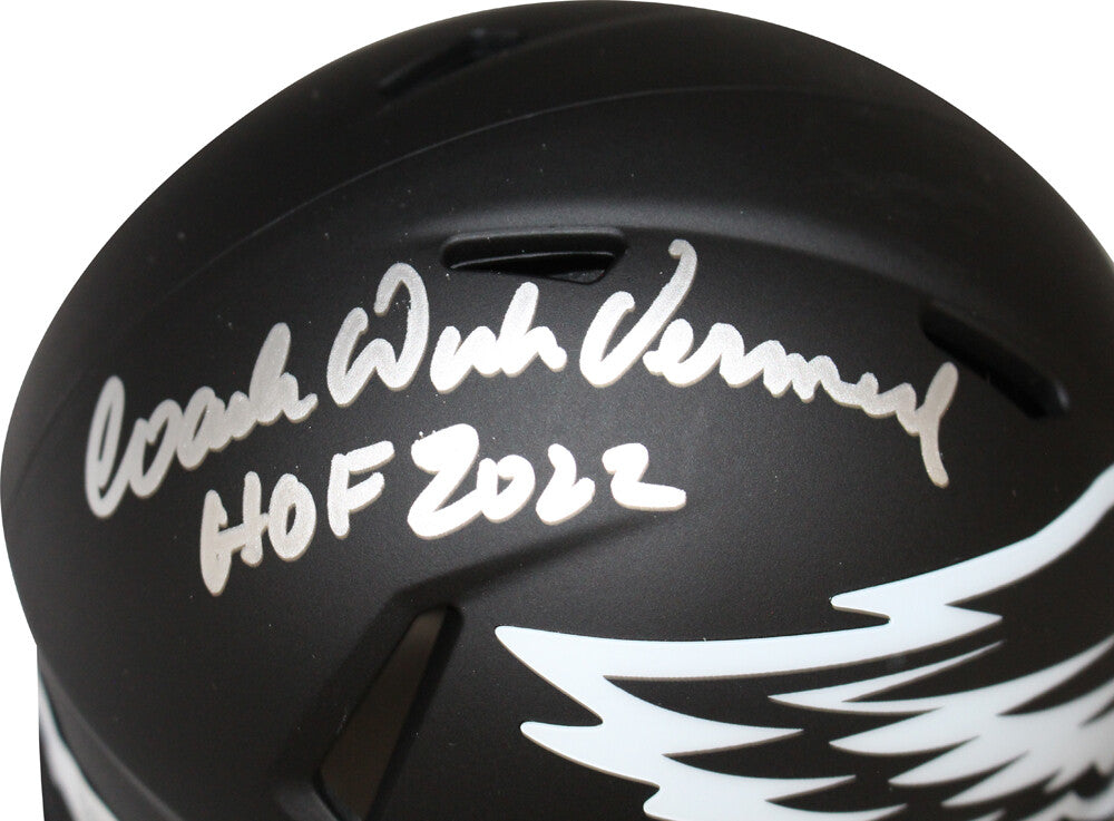 Dick Vermiel Signed Philadelphia Eagles Eclipse HOF Mini Helmet Beckett