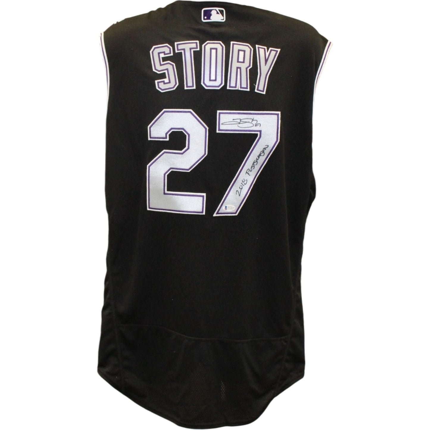 Trevor Story Signed Colorado Rockies 2018 Postseason Game Issued Jersey