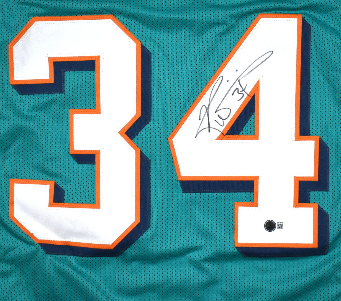Ricky Williams Autographed Miami Dolphins Teal Custom Jersey
