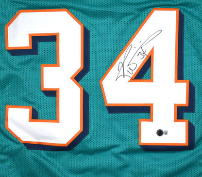 Ricky Williams Autographed Miami Dolphins Teal Custom Jersey